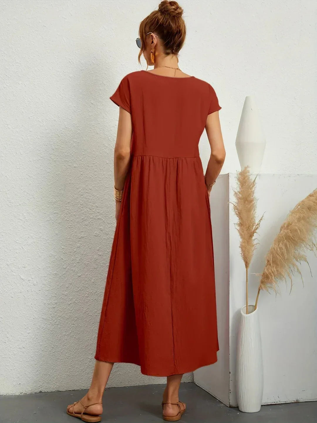 Relaxed Tiered Midi Dress