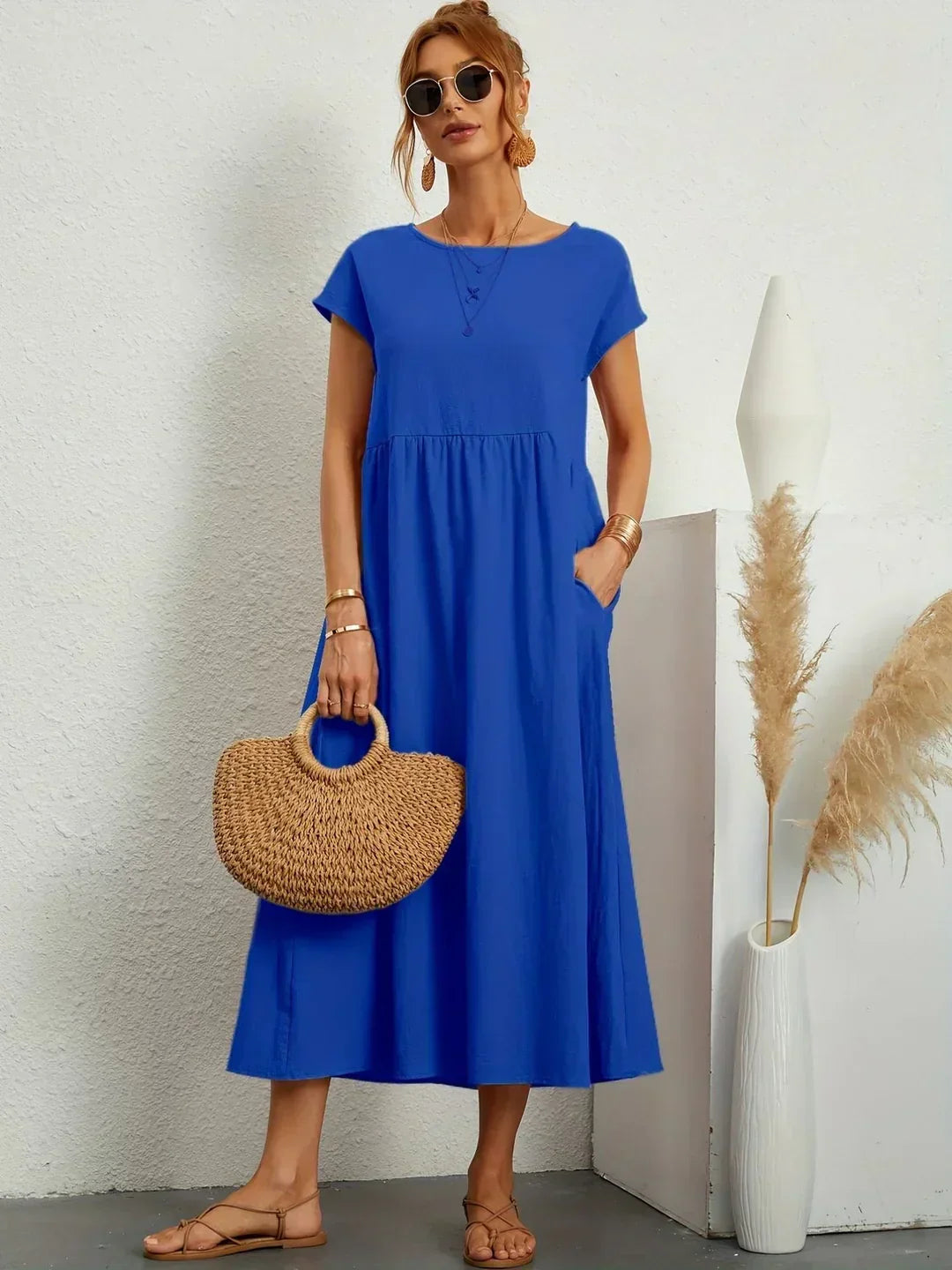 Relaxed Tiered Midi Dress