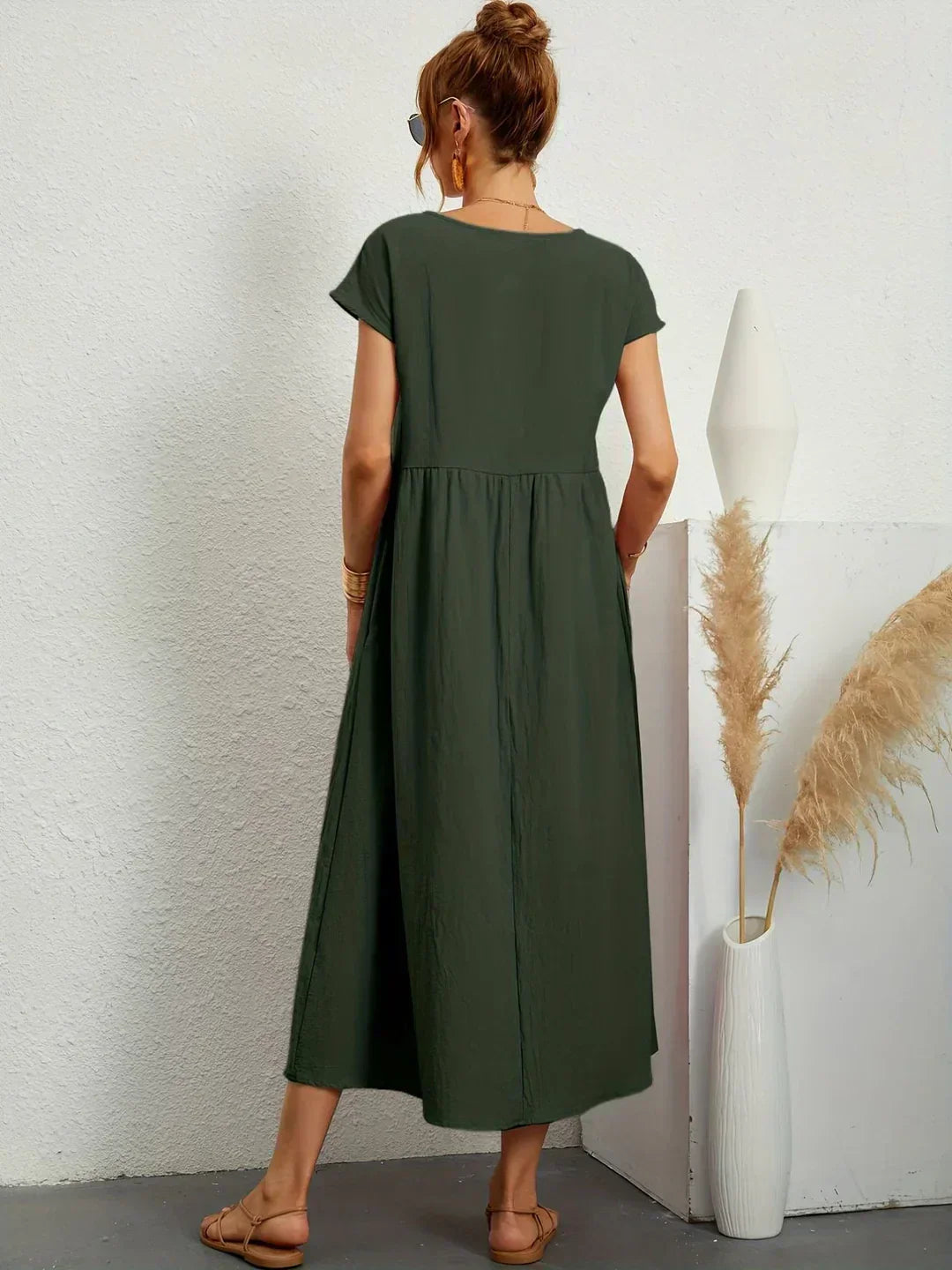 Relaxed Tiered Midi Dress