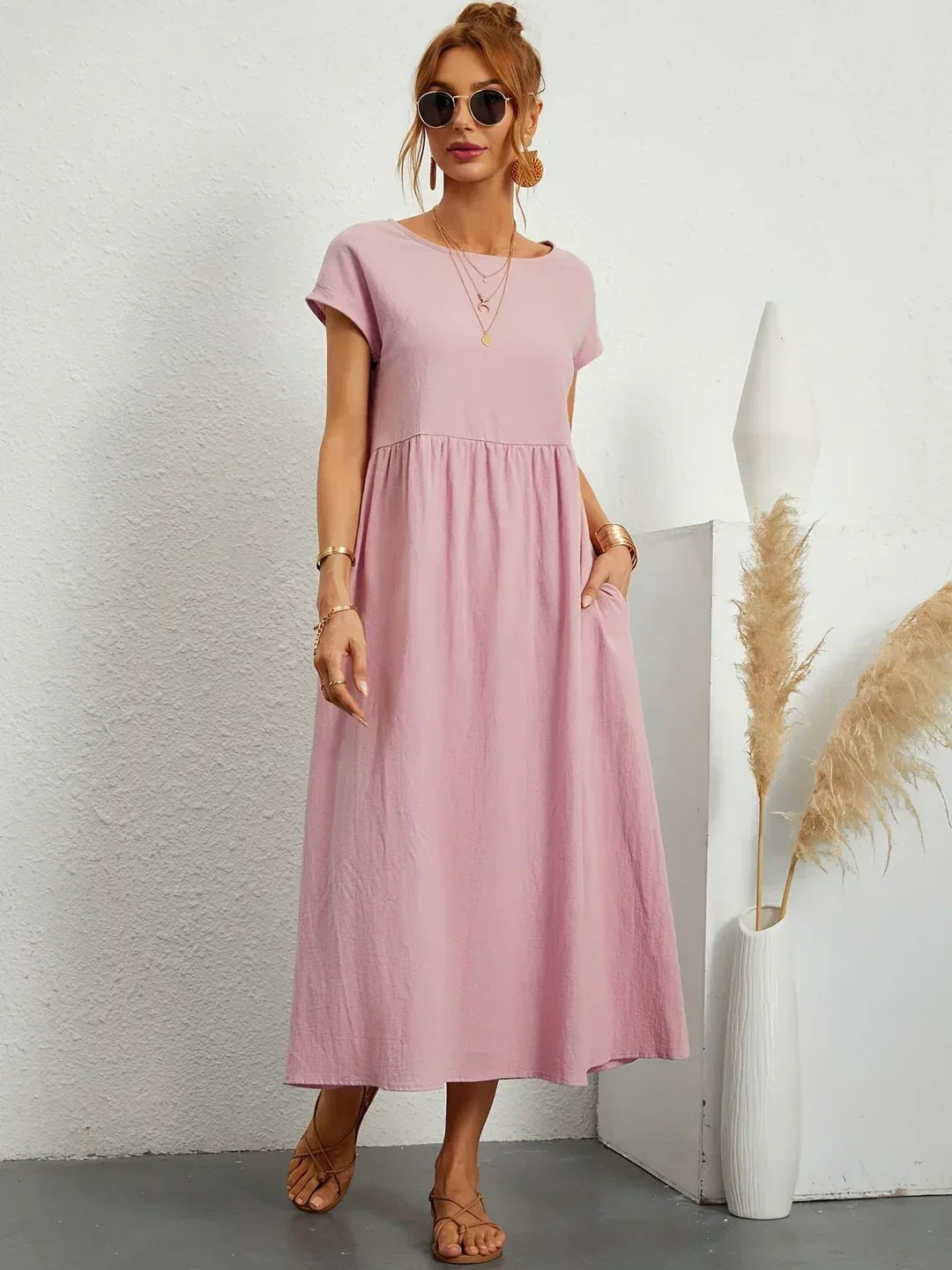 Relaxed Tiered Midi Dress