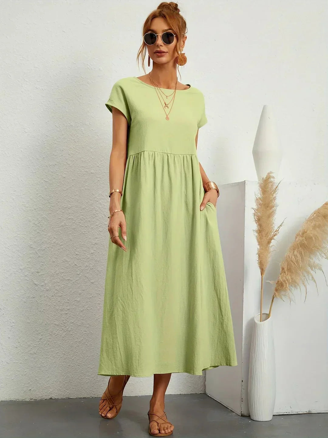 Relaxed Tiered Midi Dress