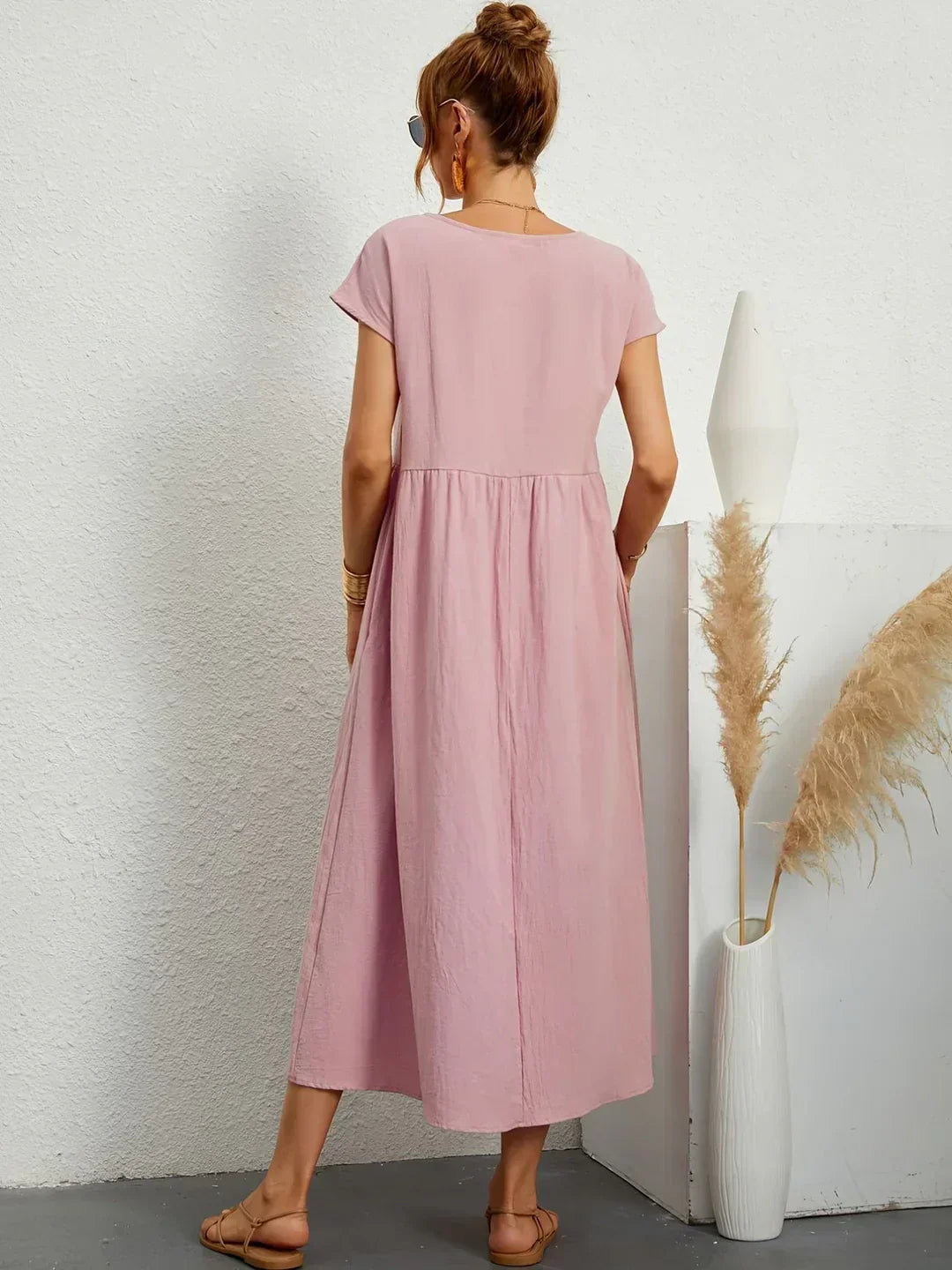 Relaxed Tiered Midi Dress
