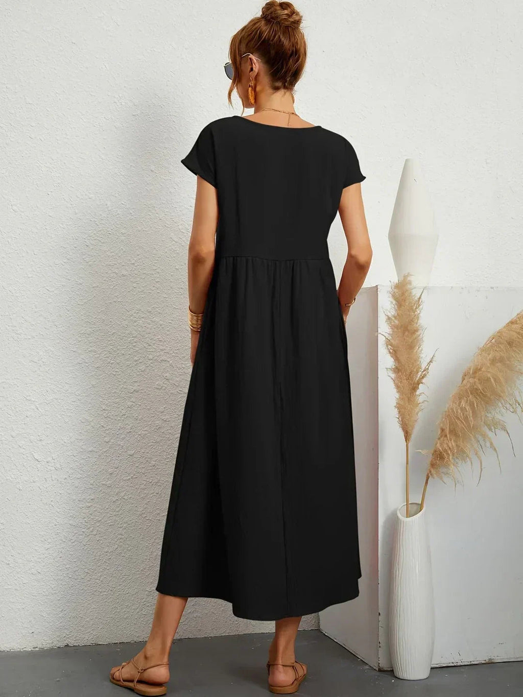 Relaxed Tiered Midi Dress