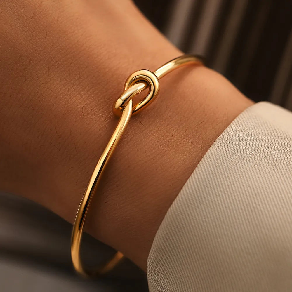 Twisted Knot Gold Cuff Bracelet