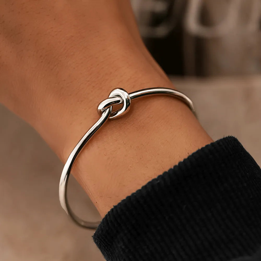 Twisted Knot Gold Cuff Bracelet