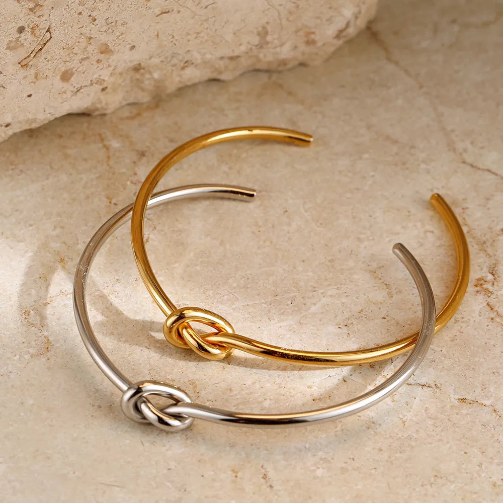 Twisted Knot Gold Cuff Bracelet