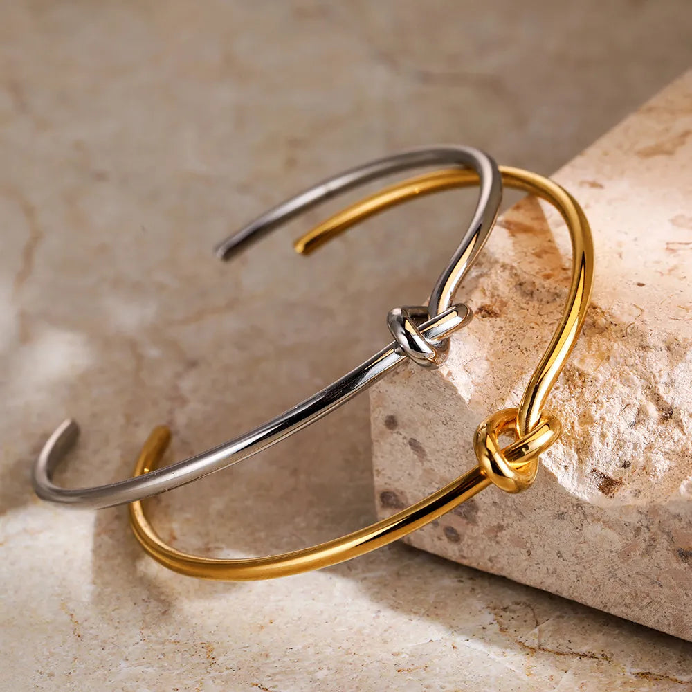 Twisted Knot Gold Cuff Bracelet