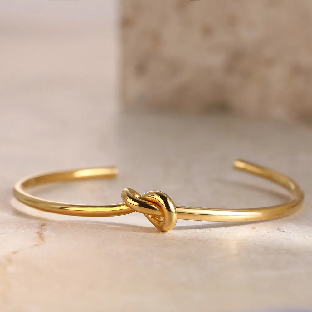 Twisted Knot Gold Cuff Bracelet