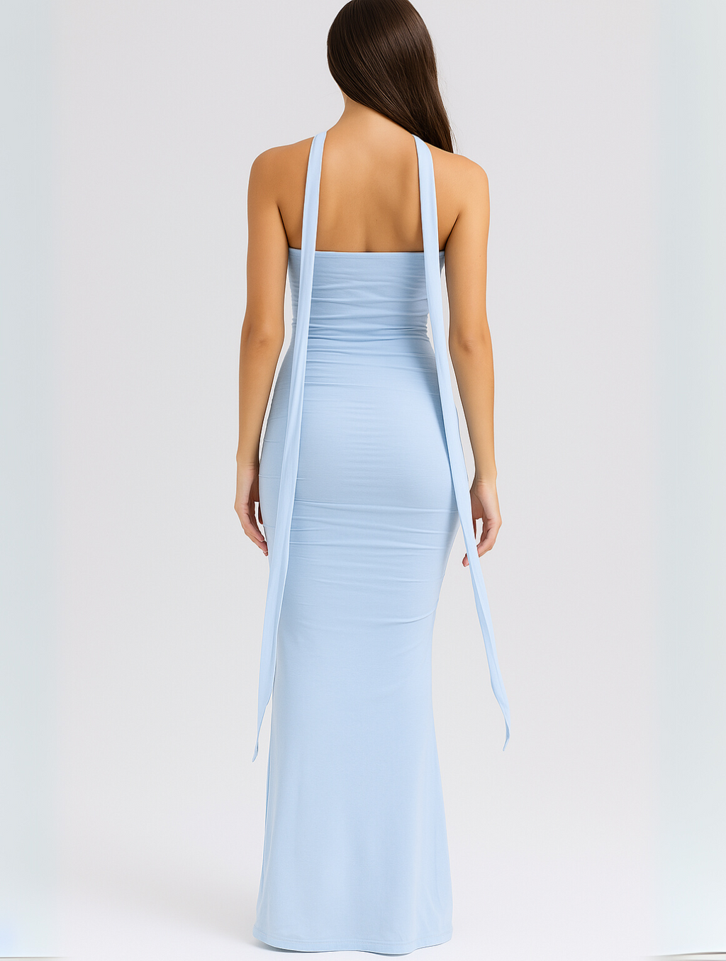 Strapless Choker Maxi Dress