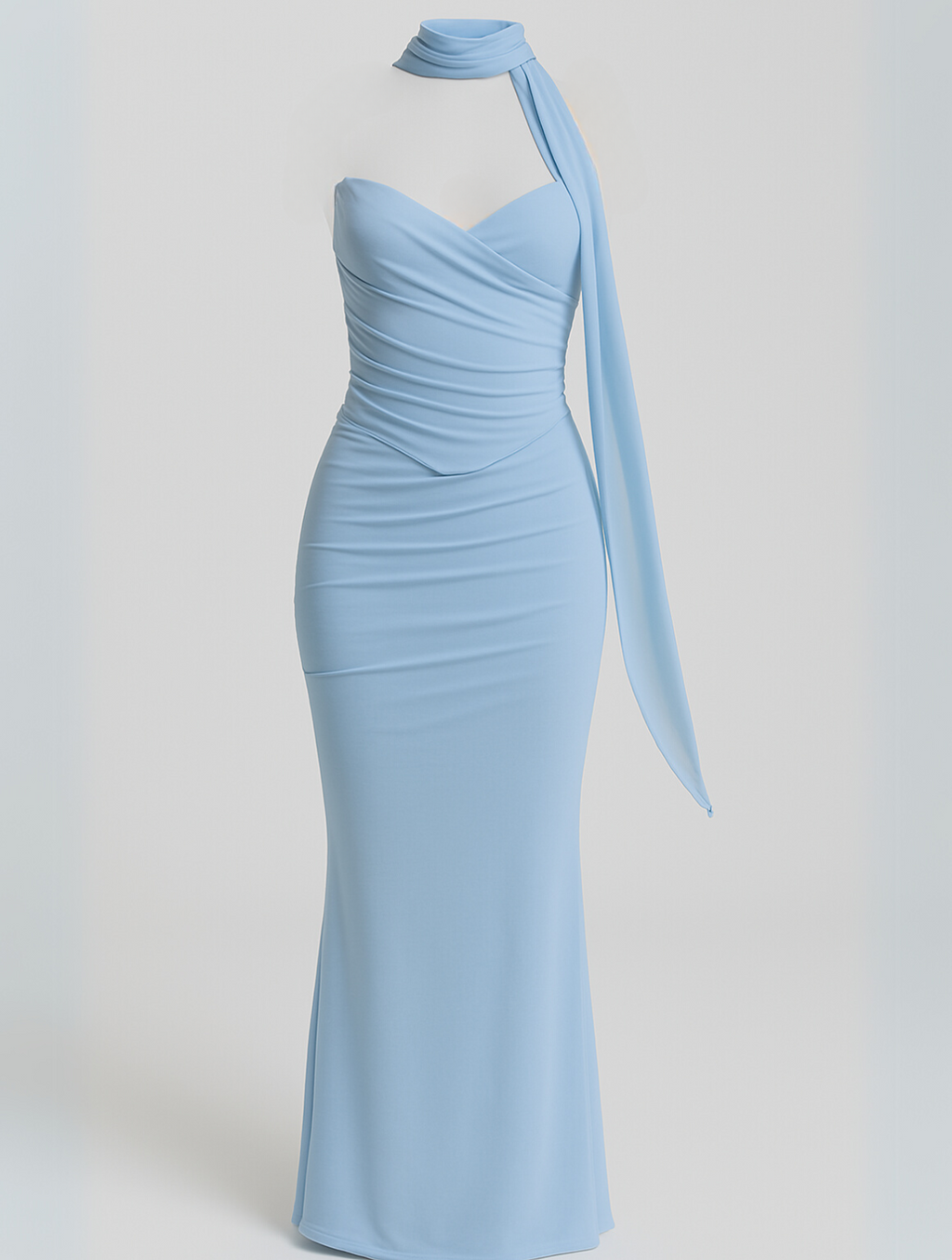 Strapless Choker Maxi Dress