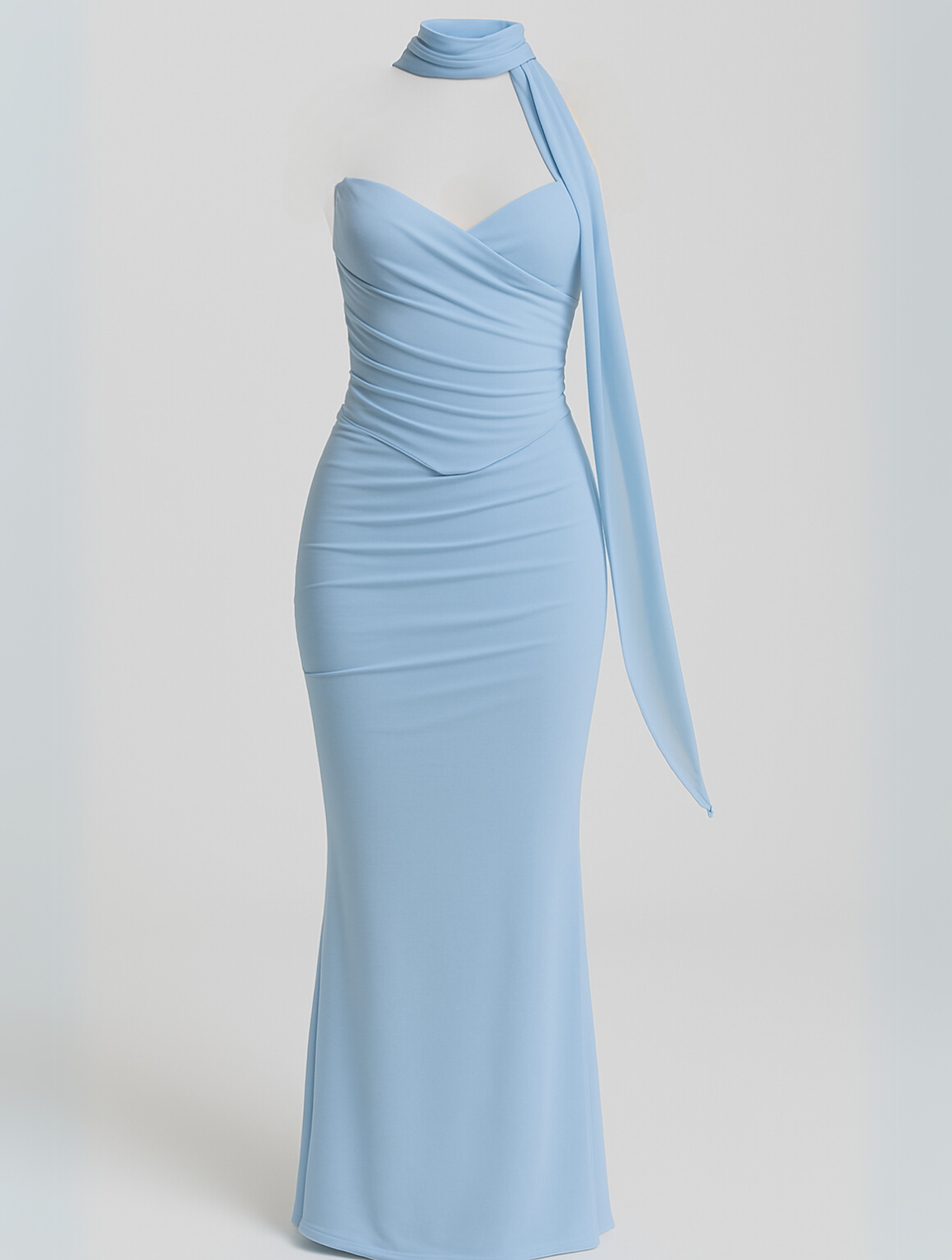 Strapless Choker Maxi Dress