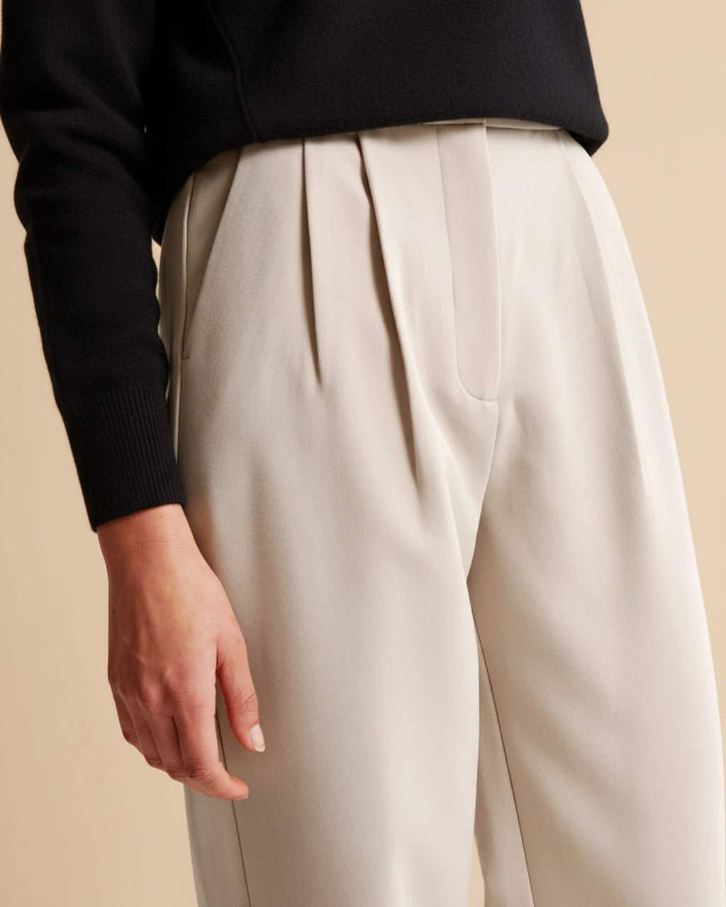 Pleated Wide-Leg Trousers