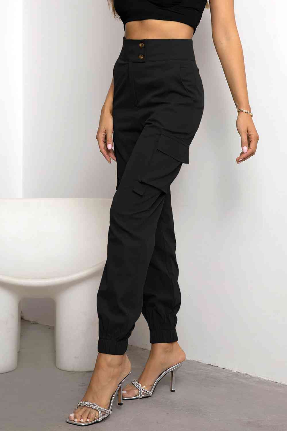 High Waist Cargo Trousers