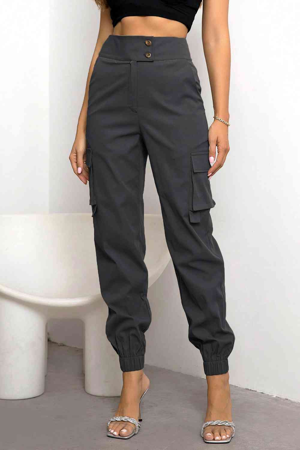 High Waist Cargo Trousers