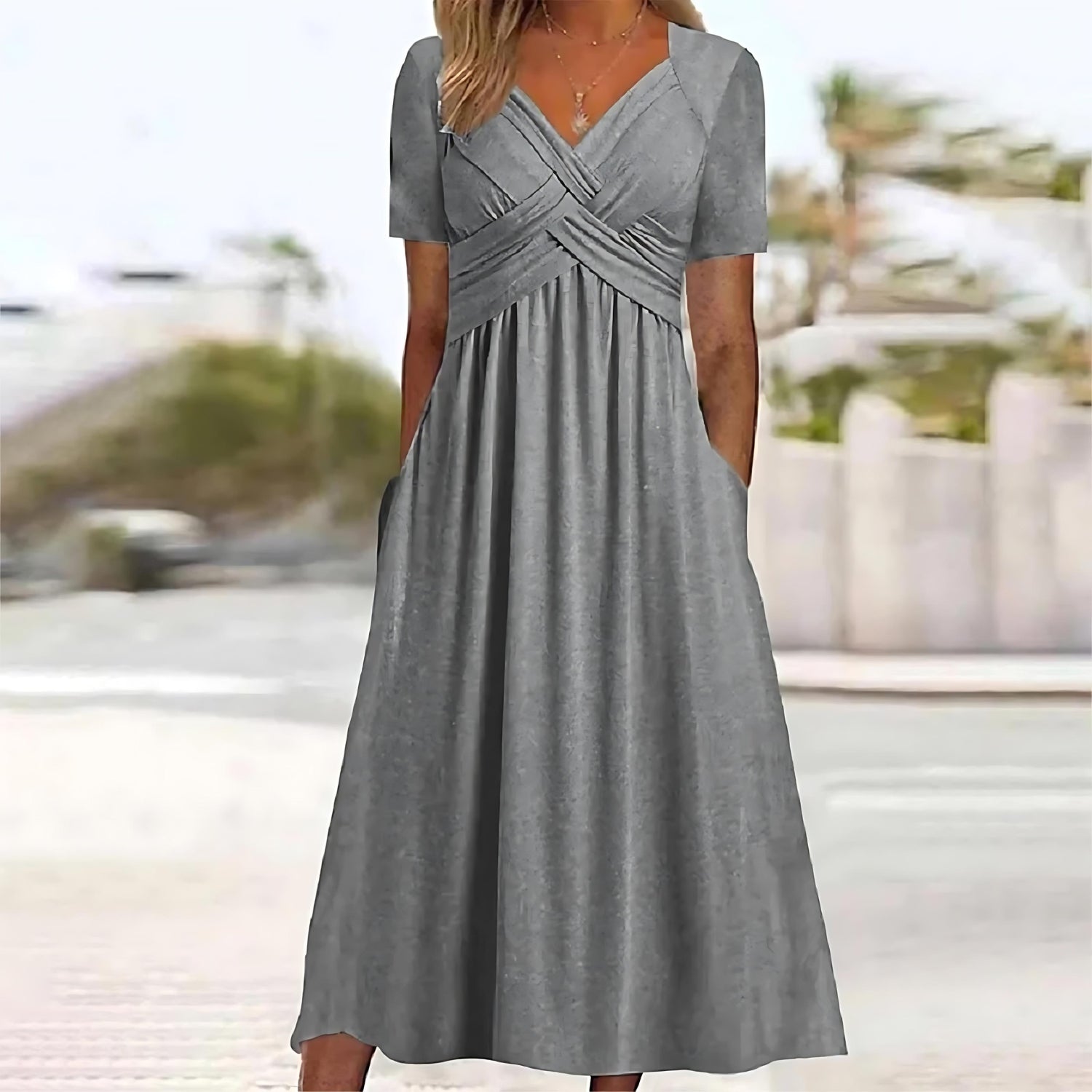 Ruched Tummy Control Midi Dress