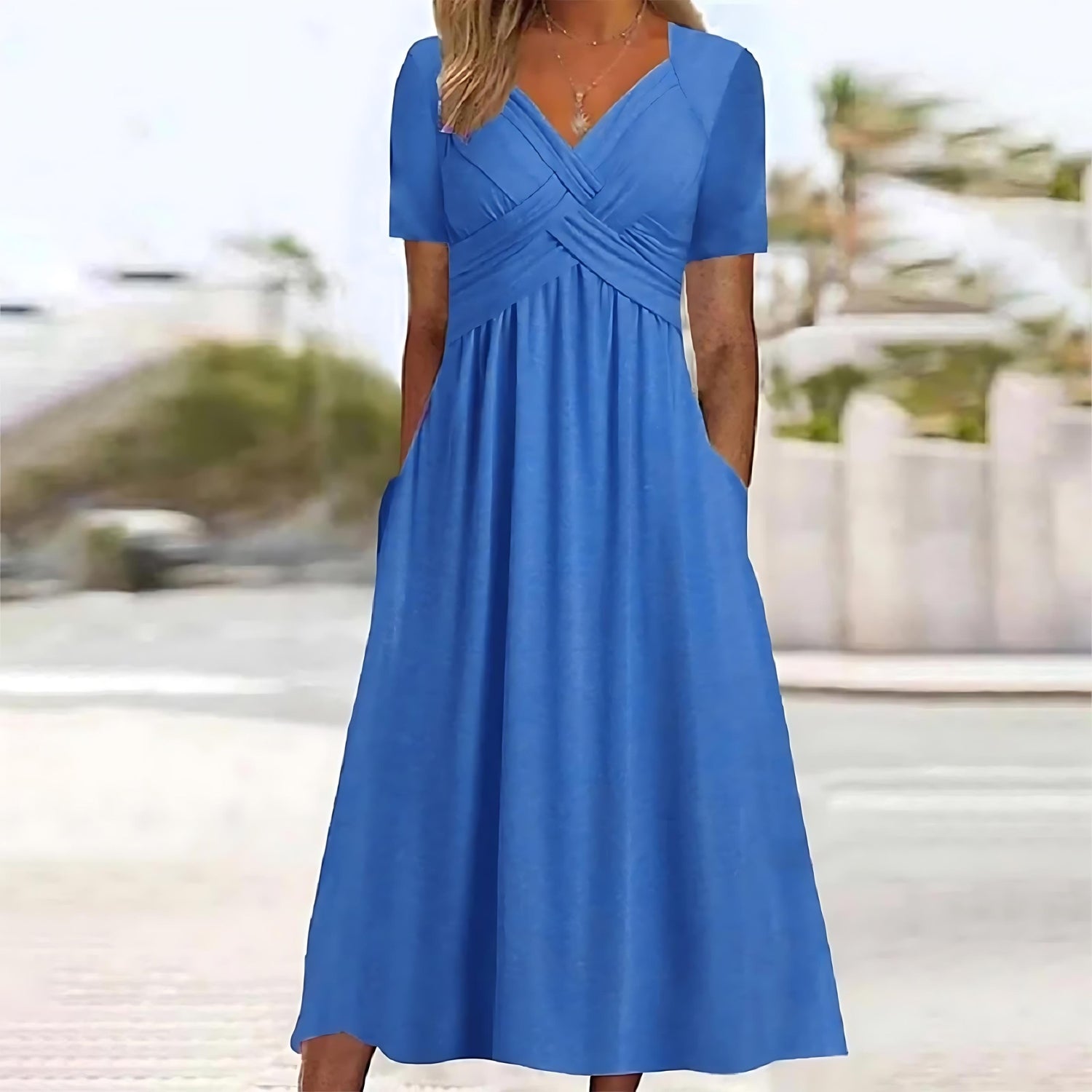 Ruched Tummy Control Midi Dress