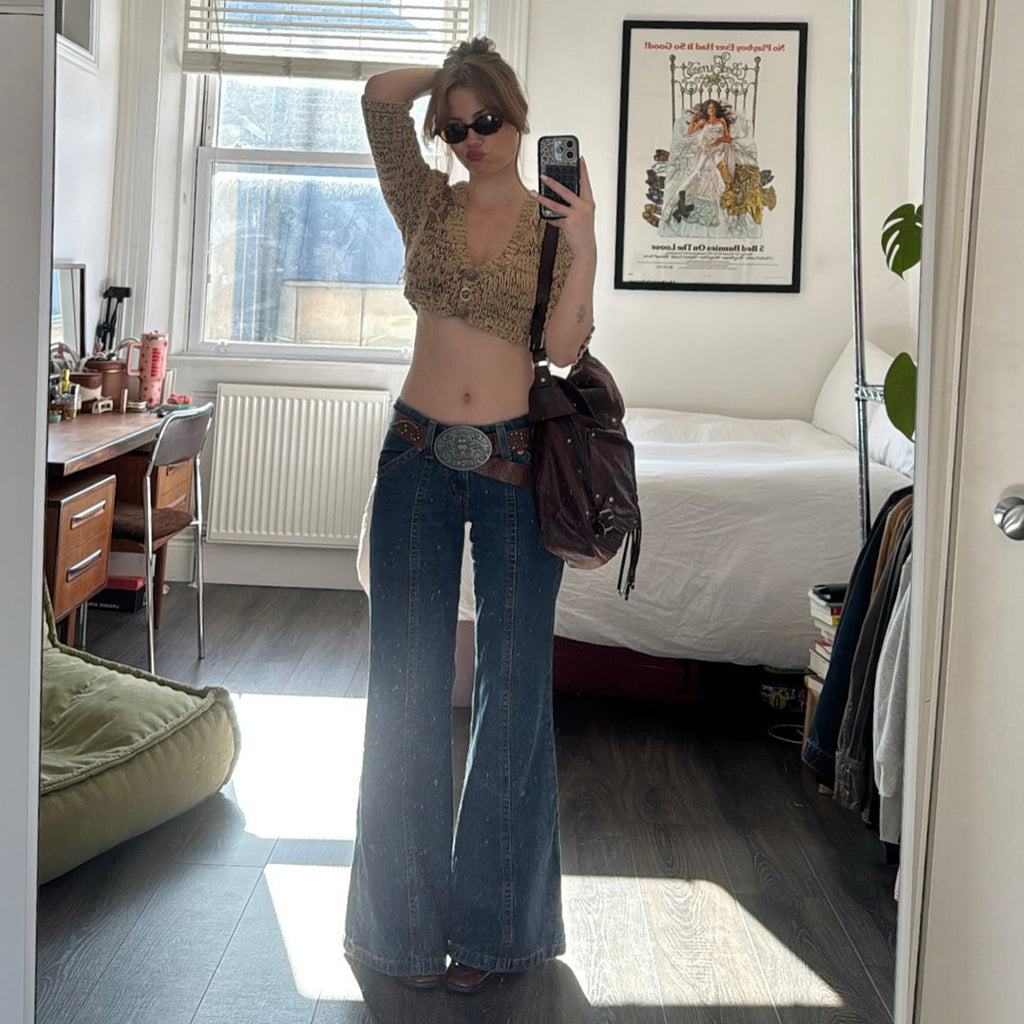 High Waist Wide Leg Denim Jeans