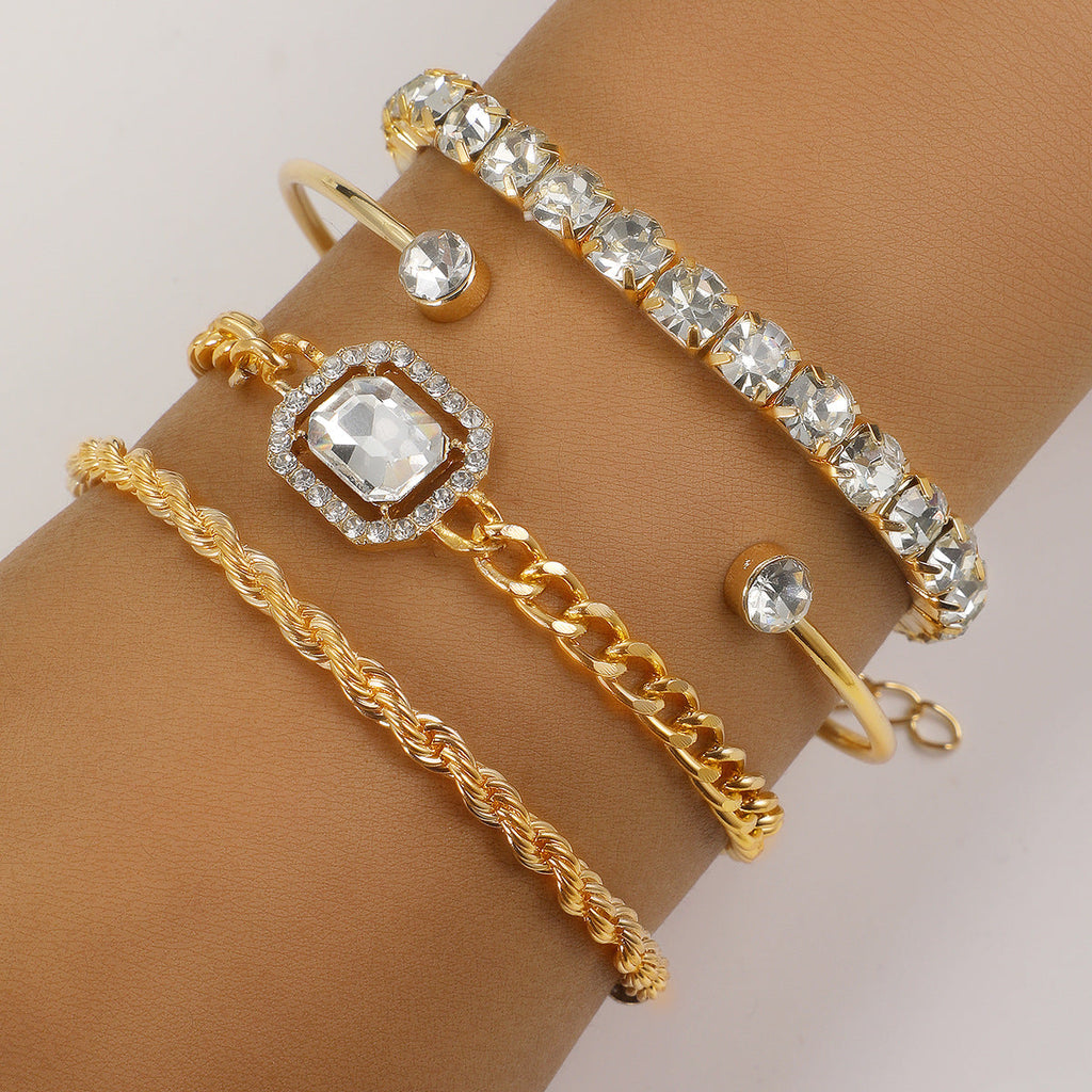 Gold Tone Layered Bracelet Set
