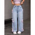 High Waist Bow Detail Jeans