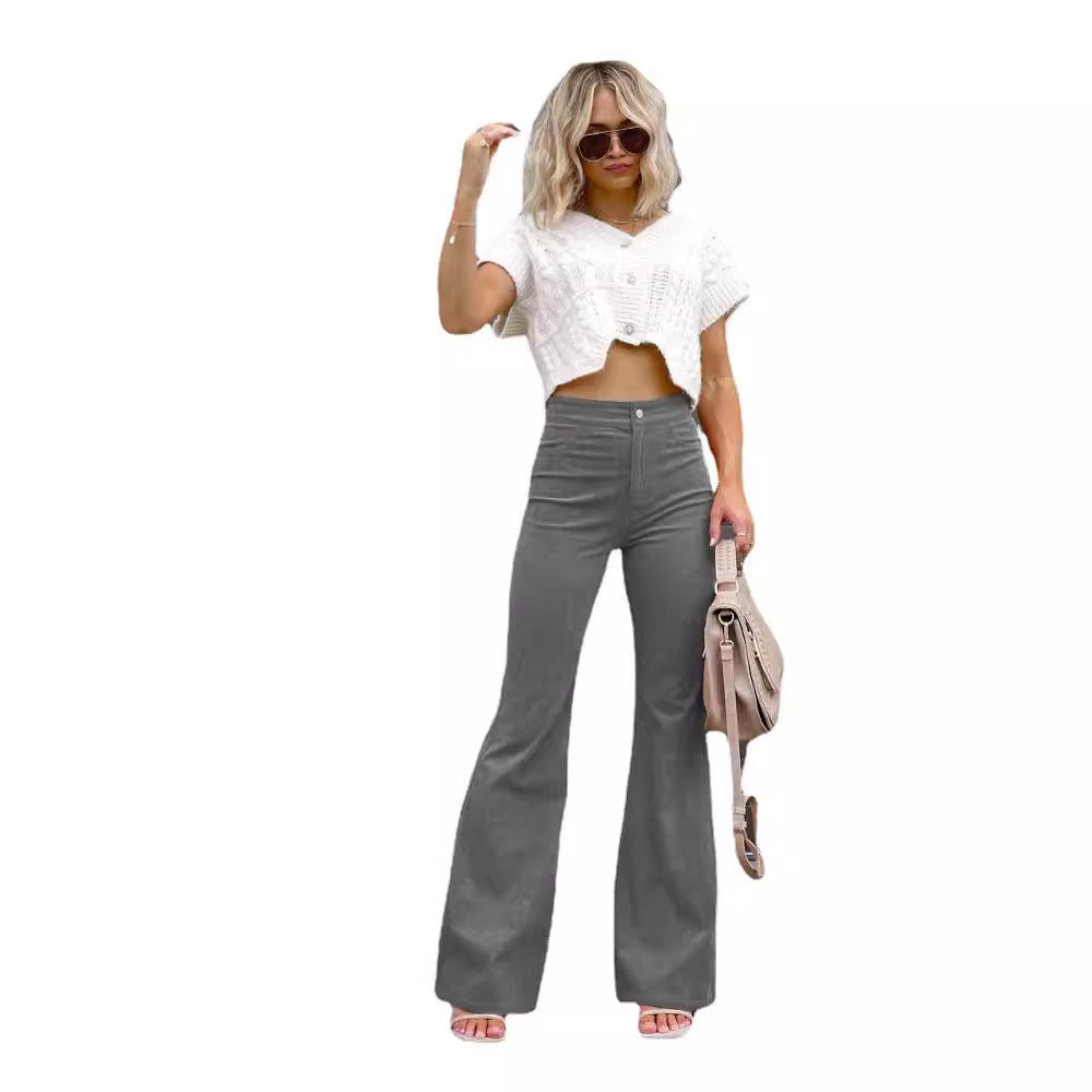 High-Waisted Corduroy Flared Pants