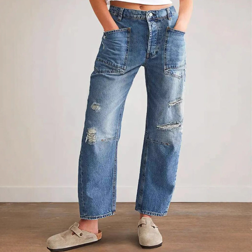 Distressed Boyfriend Jeans