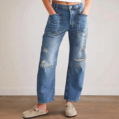 Distressed Boyfriend Jeans