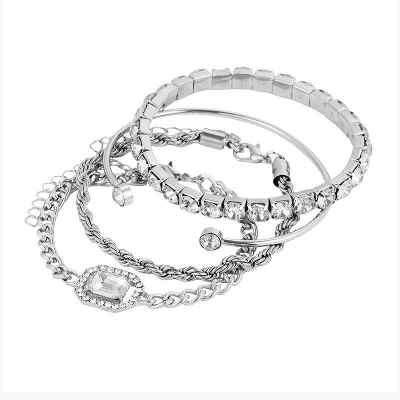 Gold Tone Layered Bracelet Set