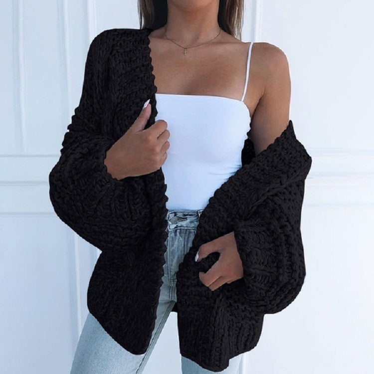 Open Front Chunky Knit Cardigan