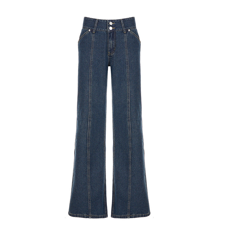 High Waist Wide Leg Denim Jeans