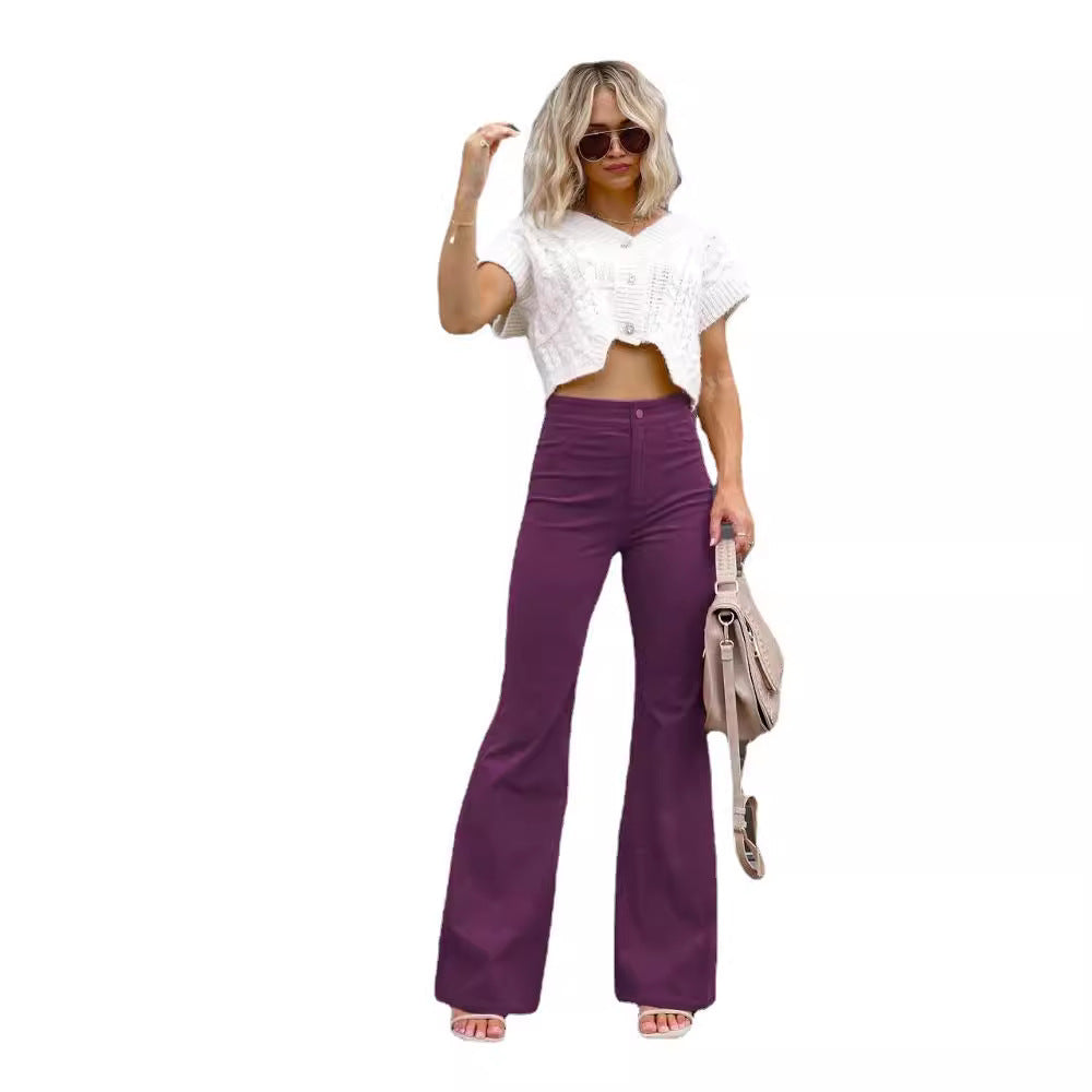 Retro High-Waist Flared Jeans