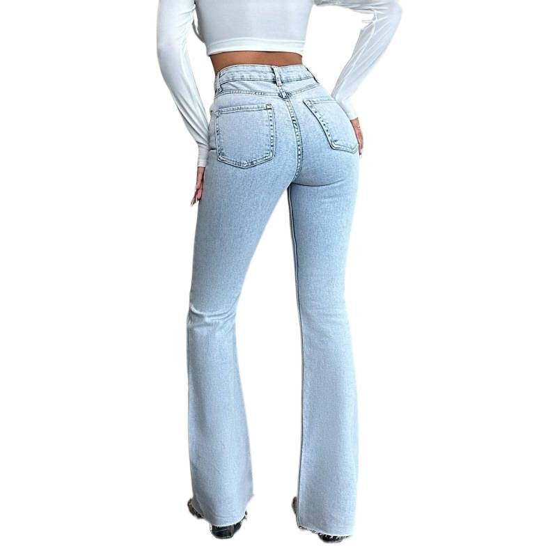 Light Wash Flared Jeans