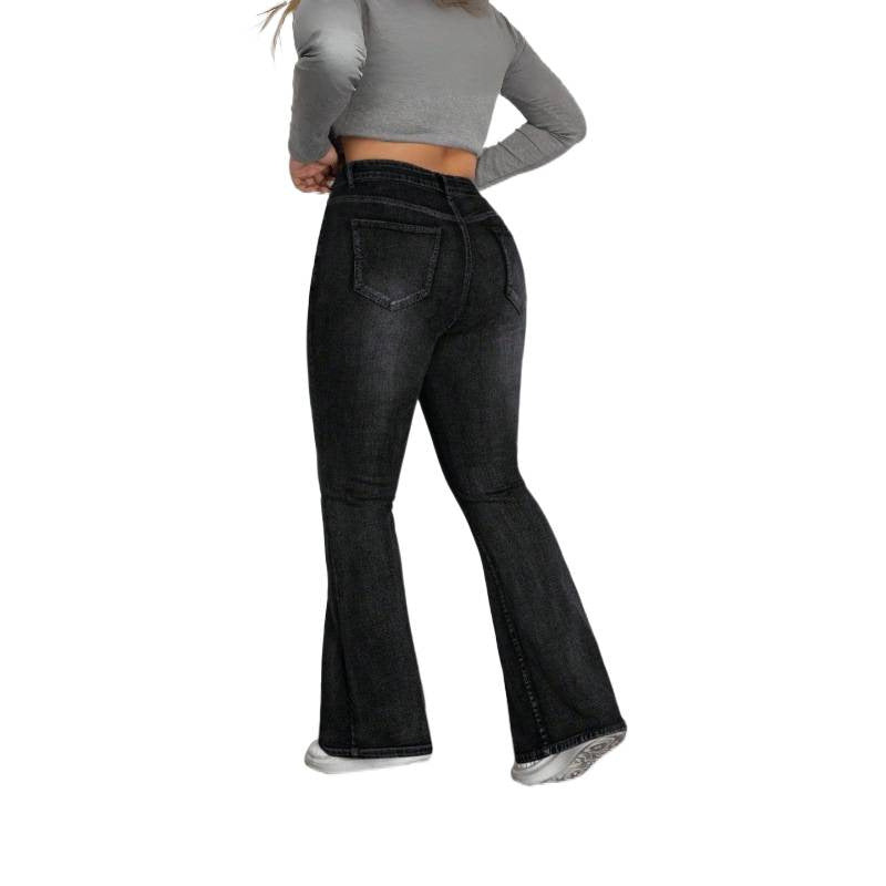 Denim High Waist Flared Jeans