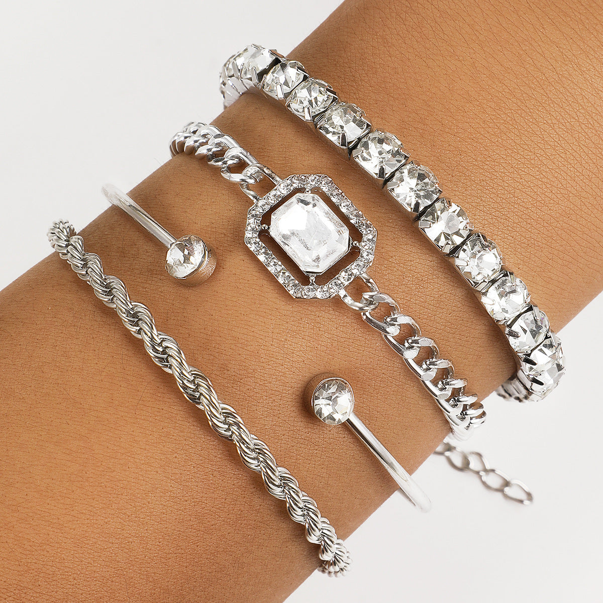 Gold Tone Layered Bracelet Set