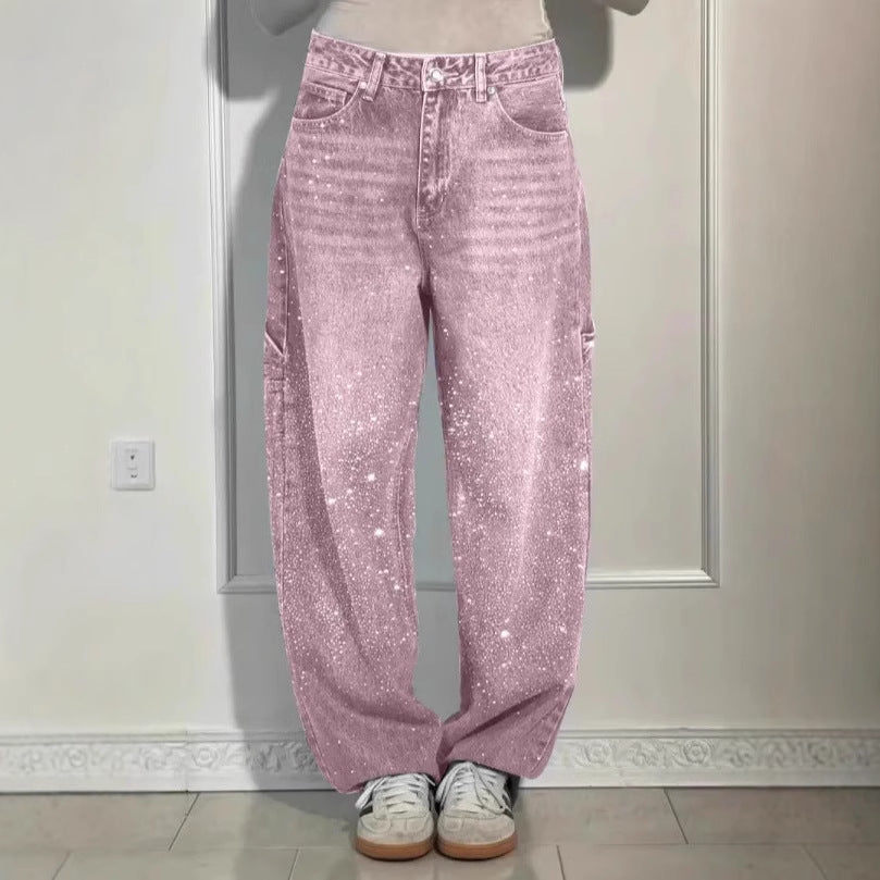 Crystal Embellished High Waist Jeans