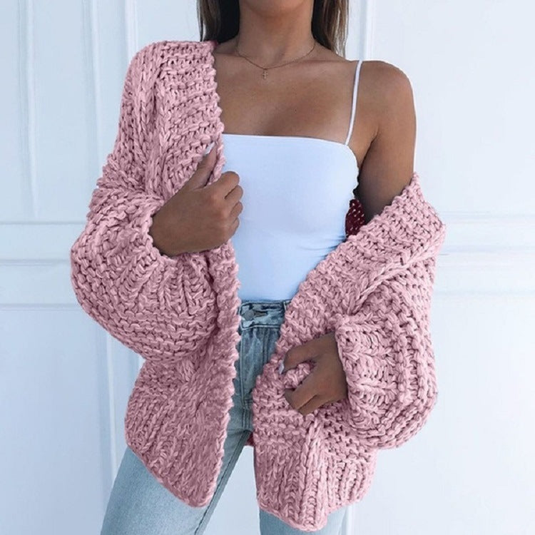 Open Front Chunky Knit Cardigan