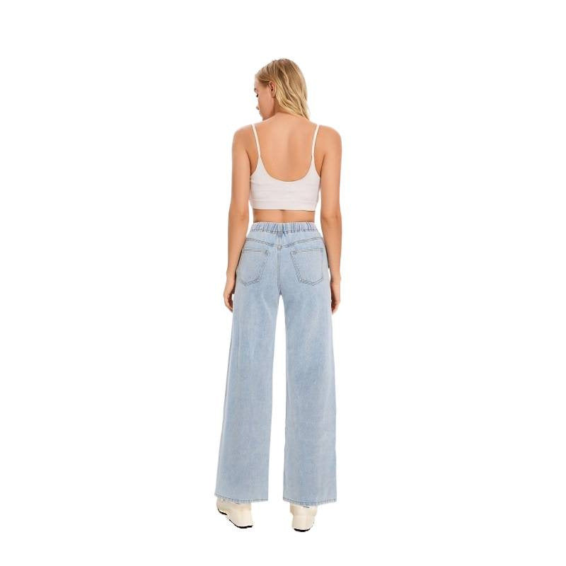 Drawstring Wide Leg Jeans