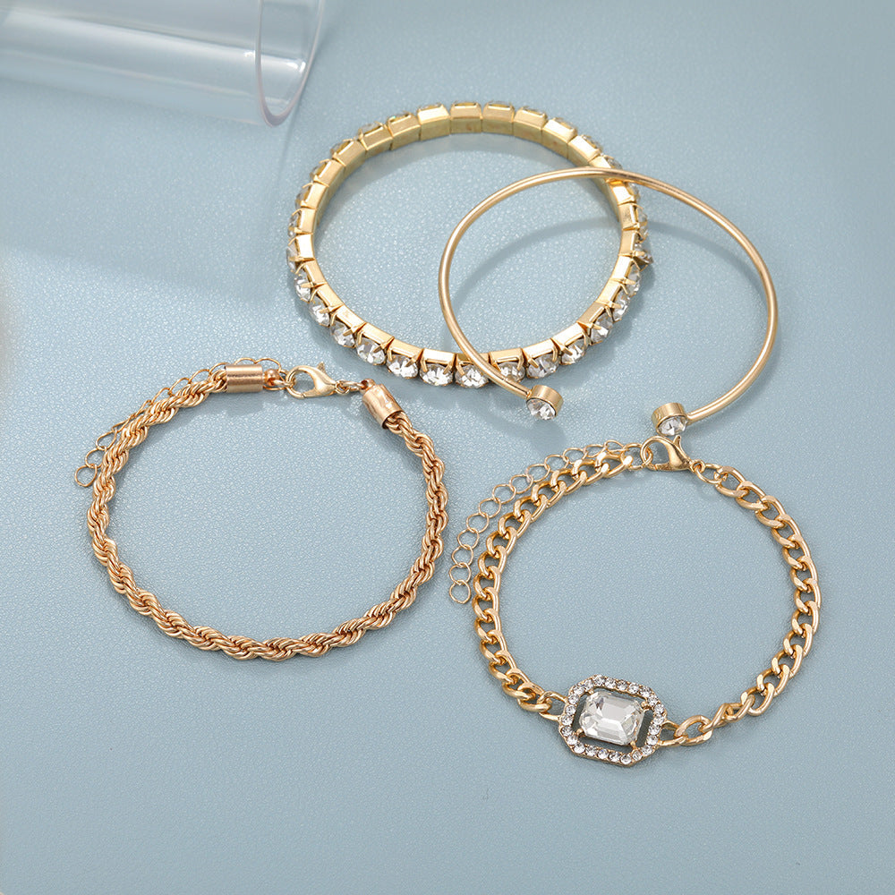 Gold Tone Layered Bracelet Set