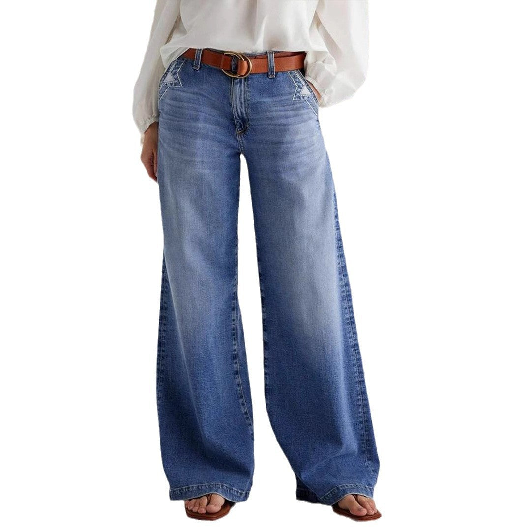 Denim High Waist Wide Leg Jeans