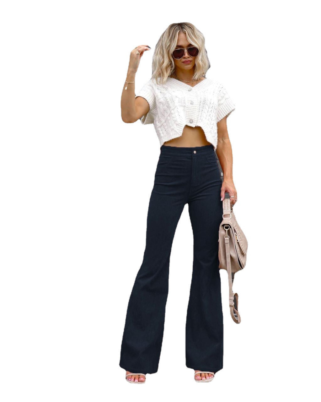 High-Waisted Corduroy Flared Pants