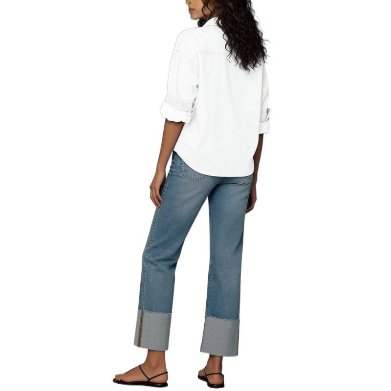 Relaxed Cuffed Boyfriend Jeans