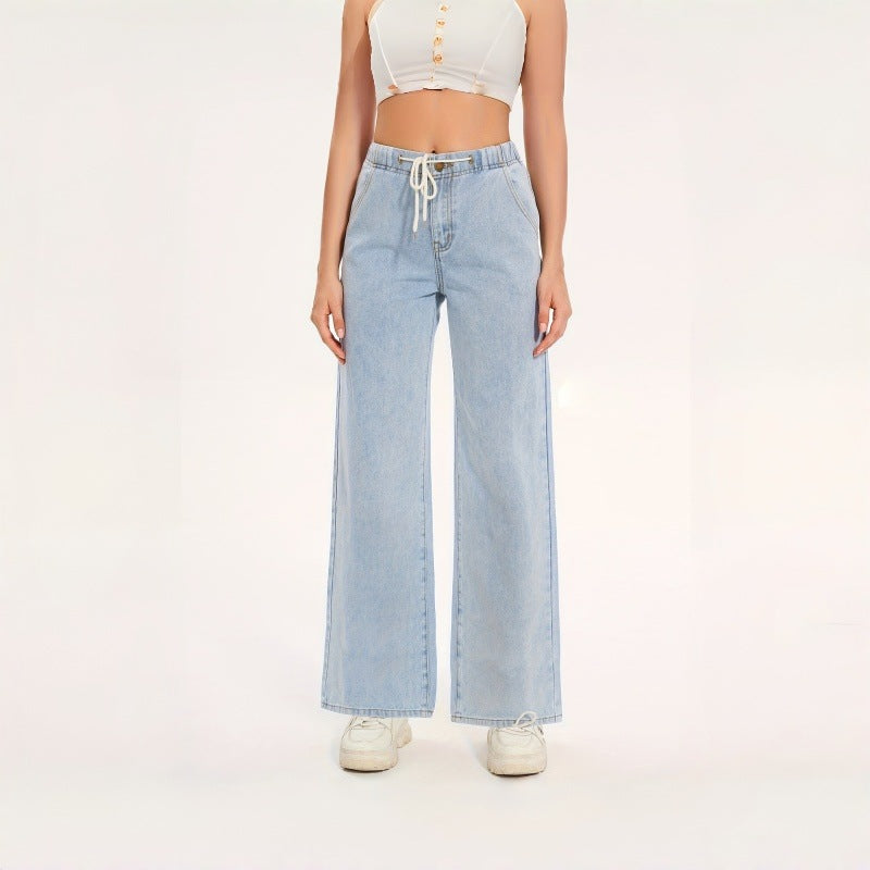 Drawstring Wide Leg Jeans