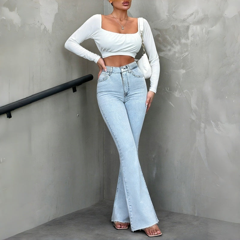 Light Wash Flared Jeans