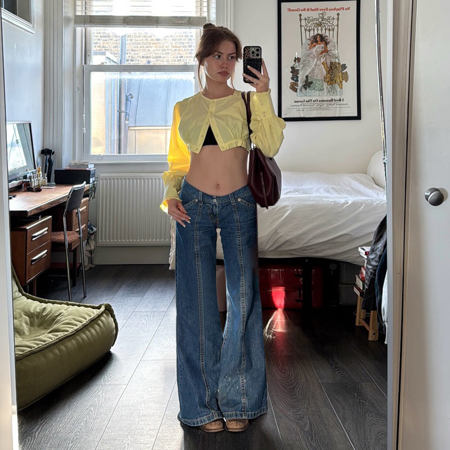High Waist Wide Leg Denim Jeans