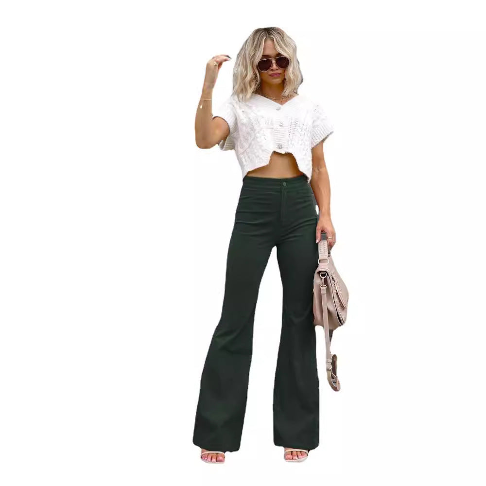 High-Waisted Corduroy Flared Pants