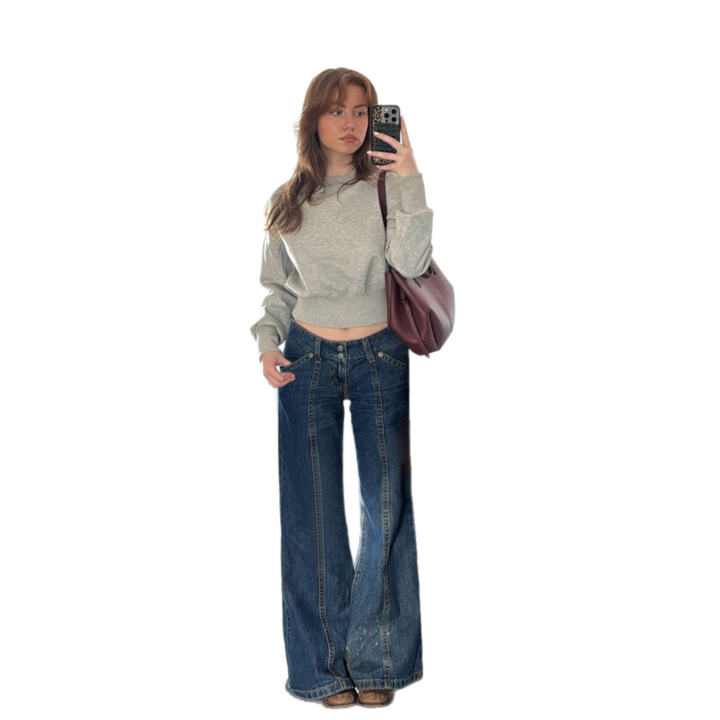 High Waist Wide Leg Denim Jeans