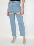High Waist Rhinestone Jeans