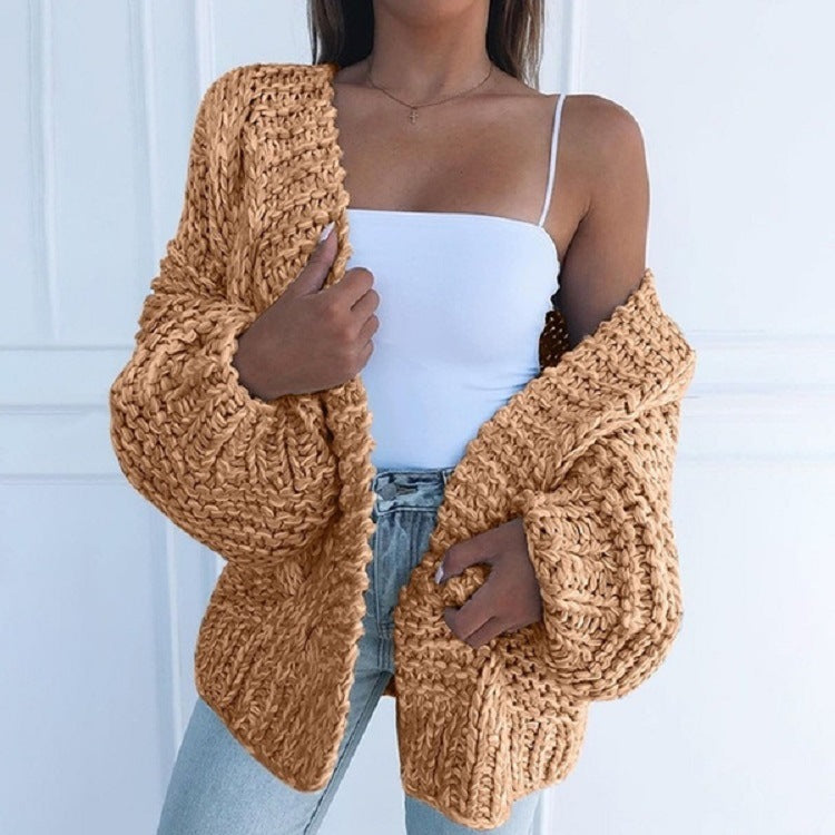 Open Front Chunky Knit Cardigan