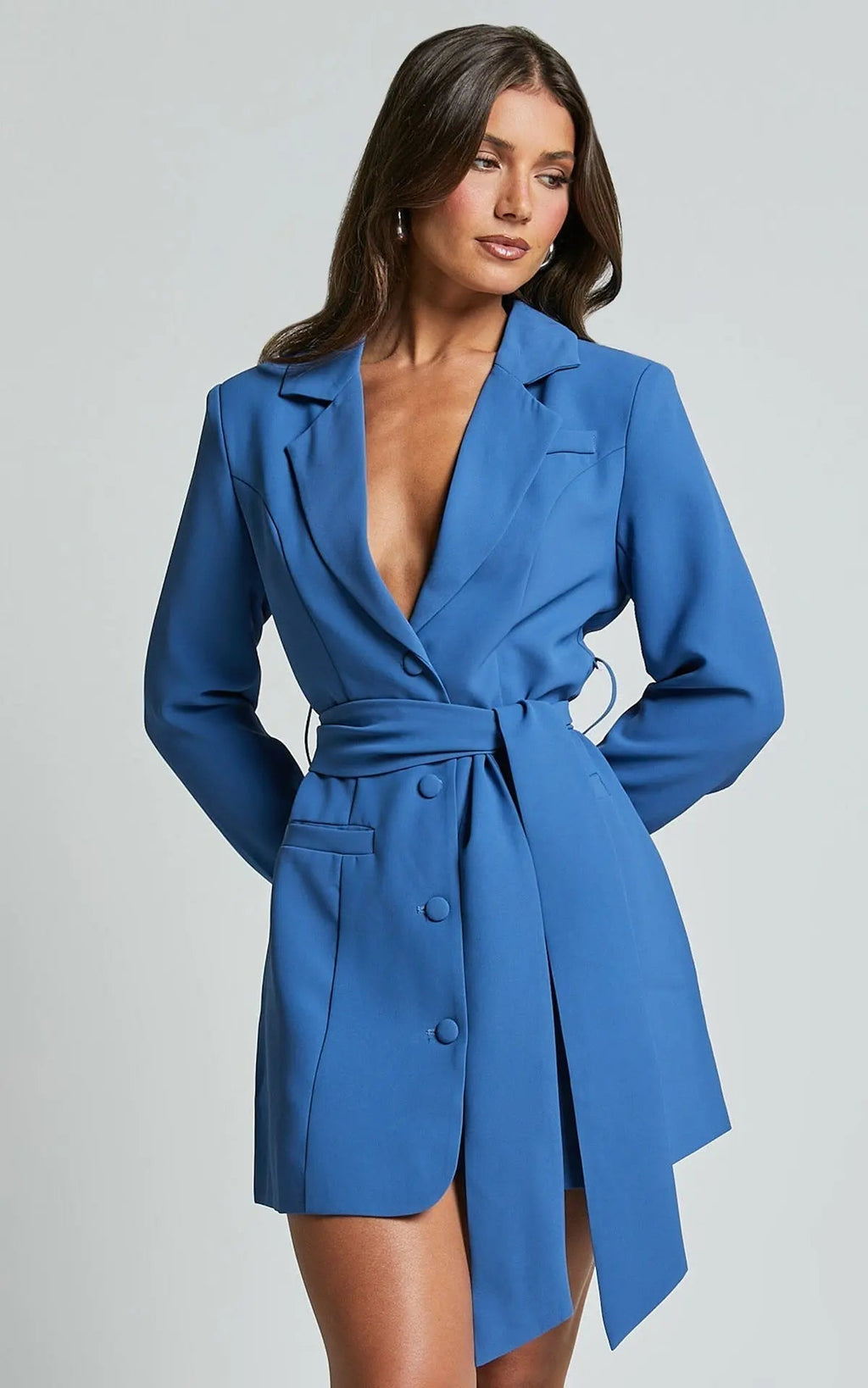 Tailored Belted Blazer Dress