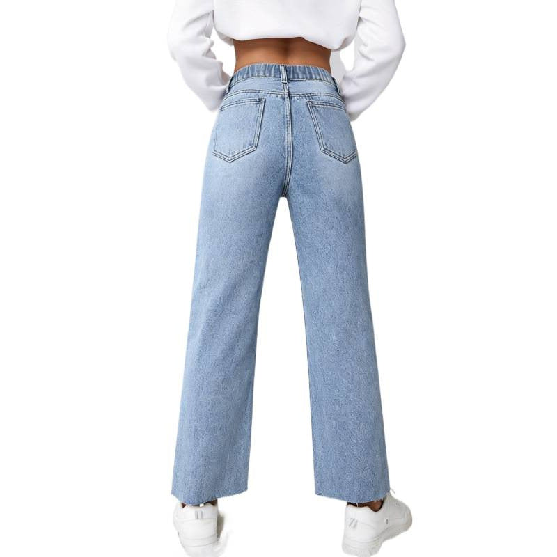Distressed High Waist Mom Jeans