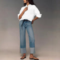 Relaxed Cuffed Boyfriend Jeans